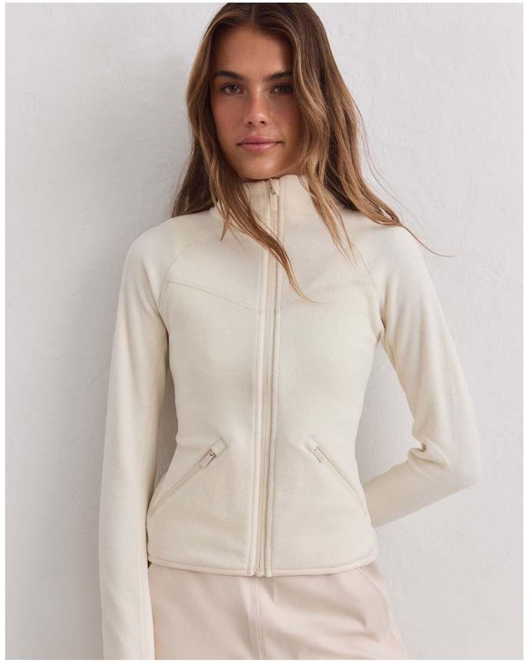 Aim'n Natural Cream Stretch Fleece Zip Jacket