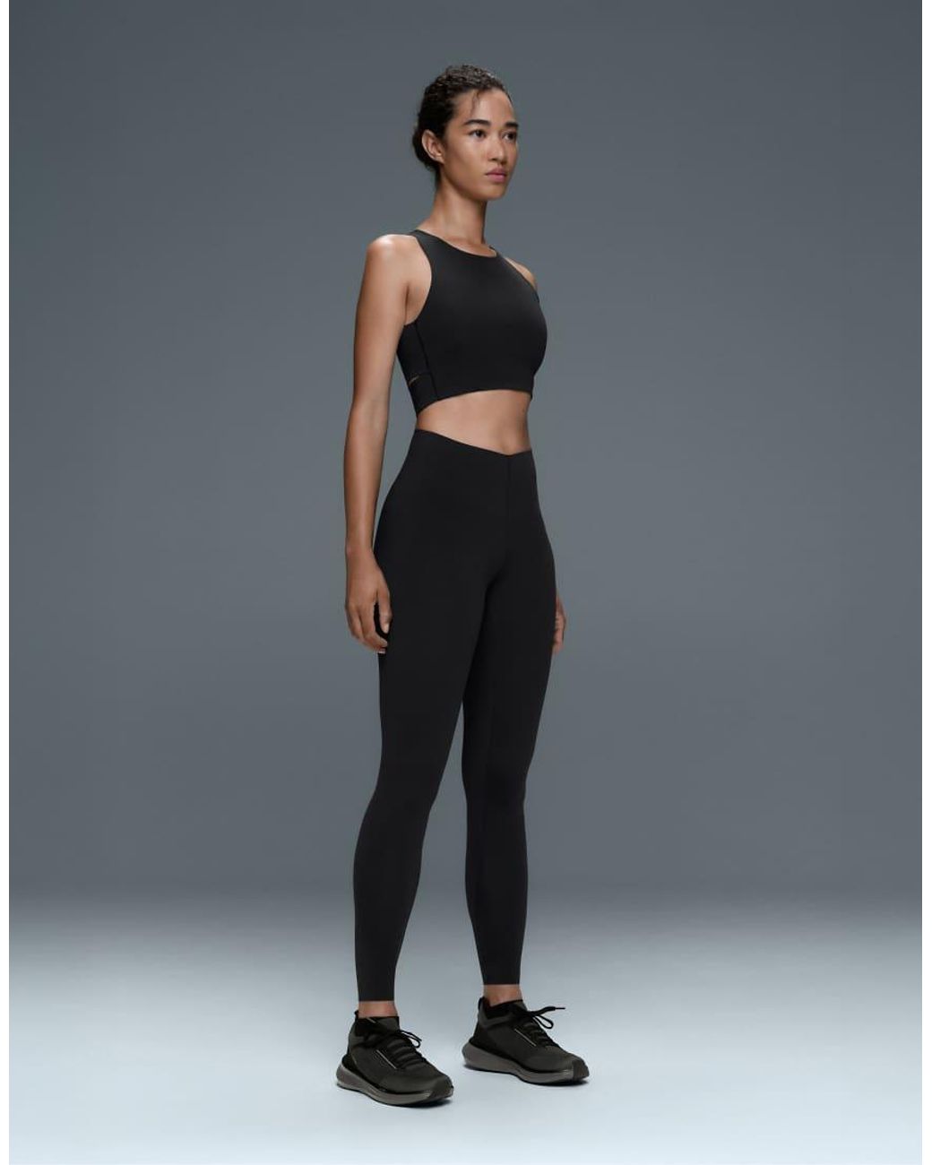 Oysho Black V-Cut Light-Touch 65Cm Ankle-Length Leggings