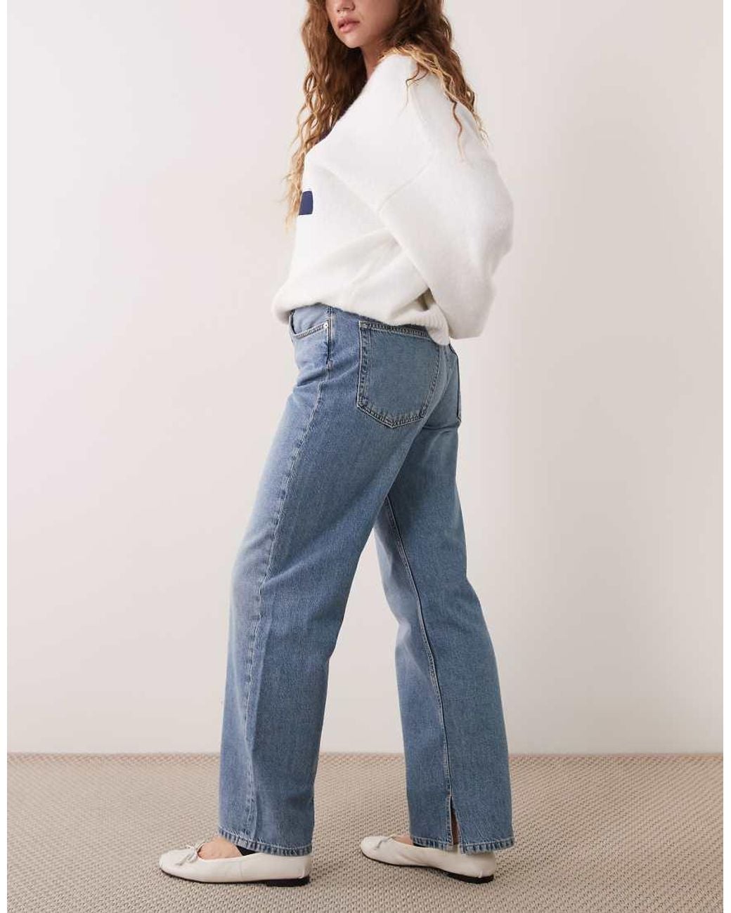 ARKET Blue Relaxed Boyfriend Jeans With Small Split