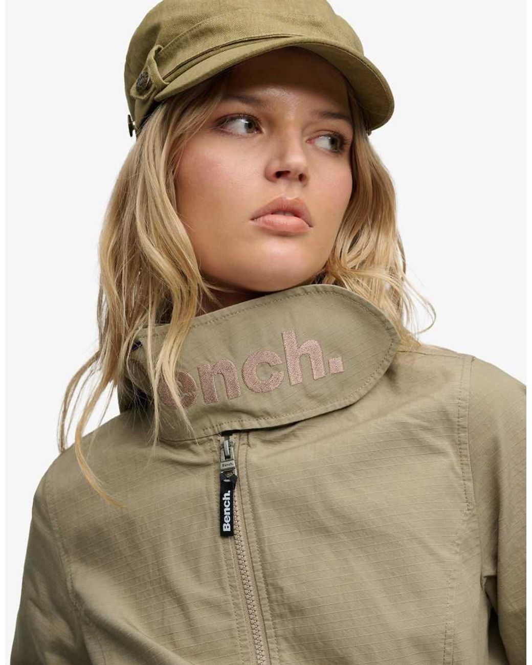 Bench x Superdry & Co Natural Hooded Funnel Neck Ripstop Jacket