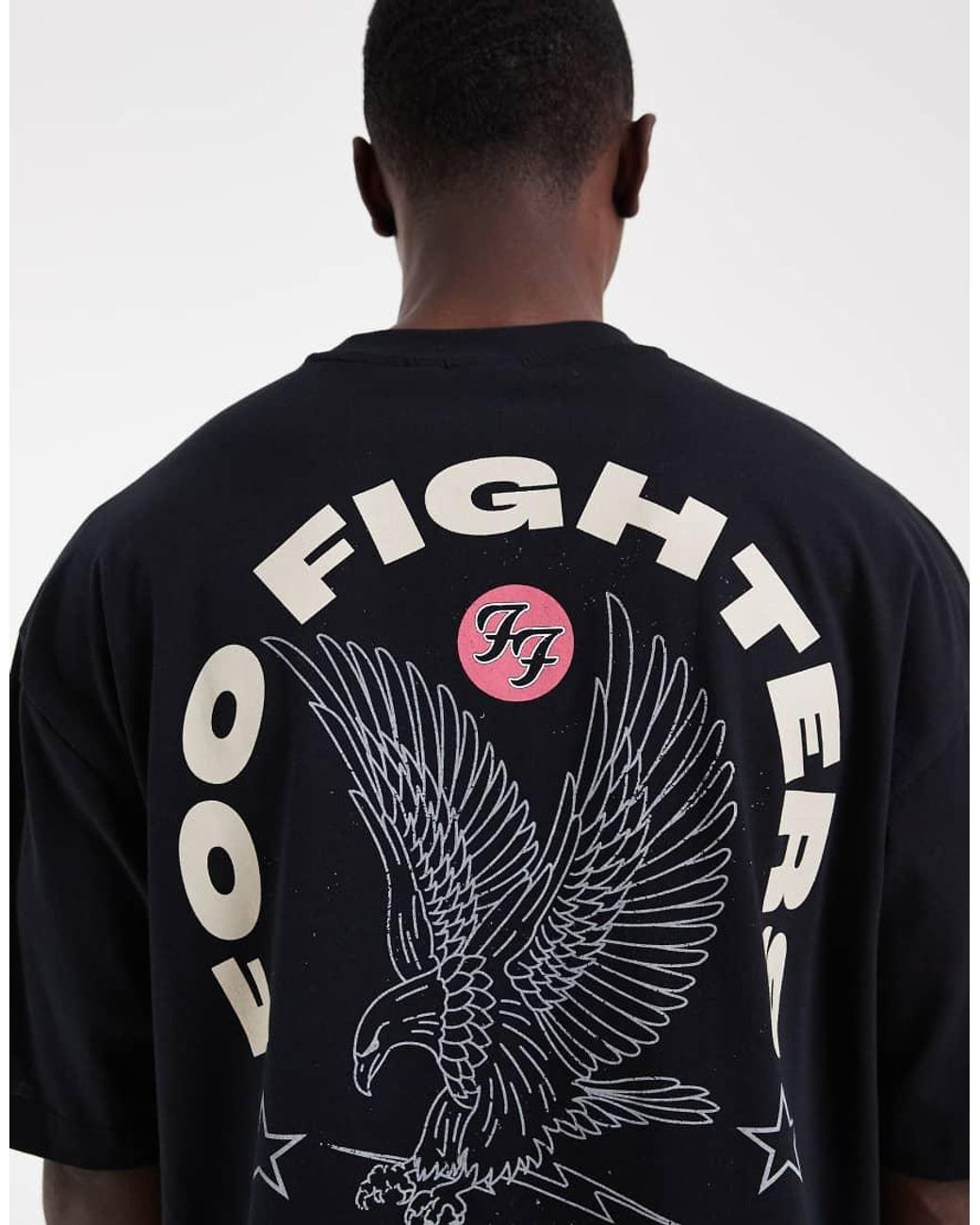 ASOS Black Oversized T-shirt With Foo Fighters Print for men