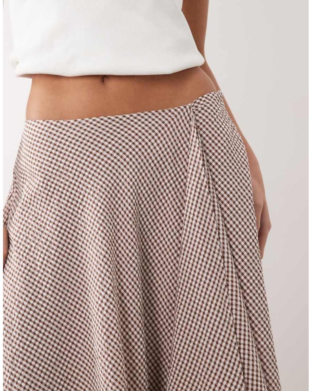 ASOS Natural Hanky Hem Maxi Skirt