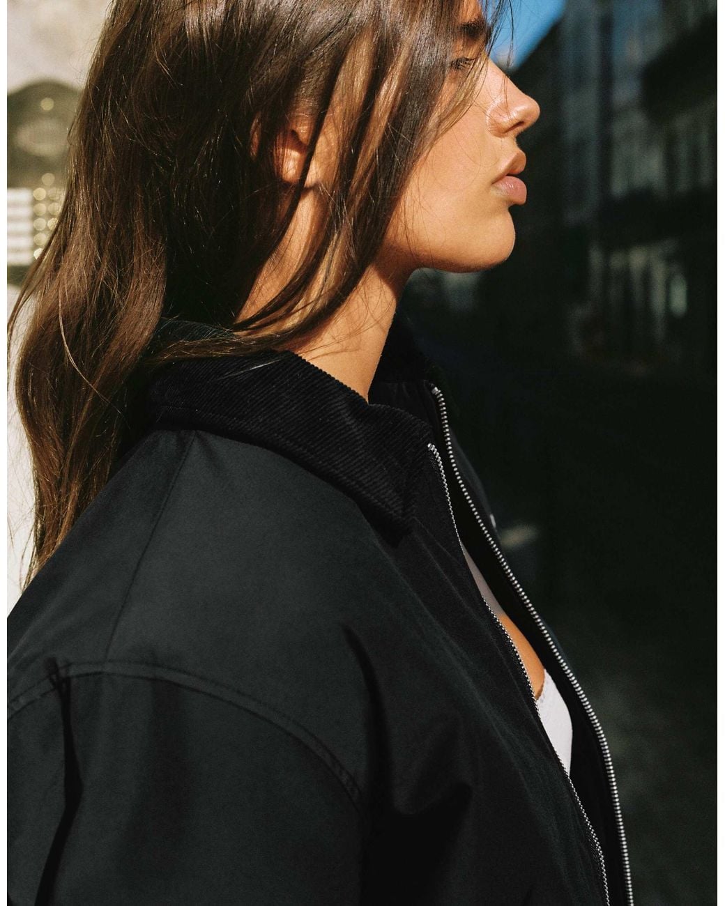 Bomber ciré foncé Pull&Bear en coloris Black
