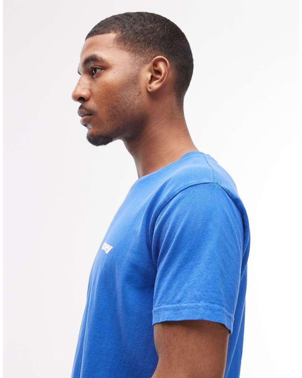 Obey Blue Bounce Logo T-shirt With Back Print for men