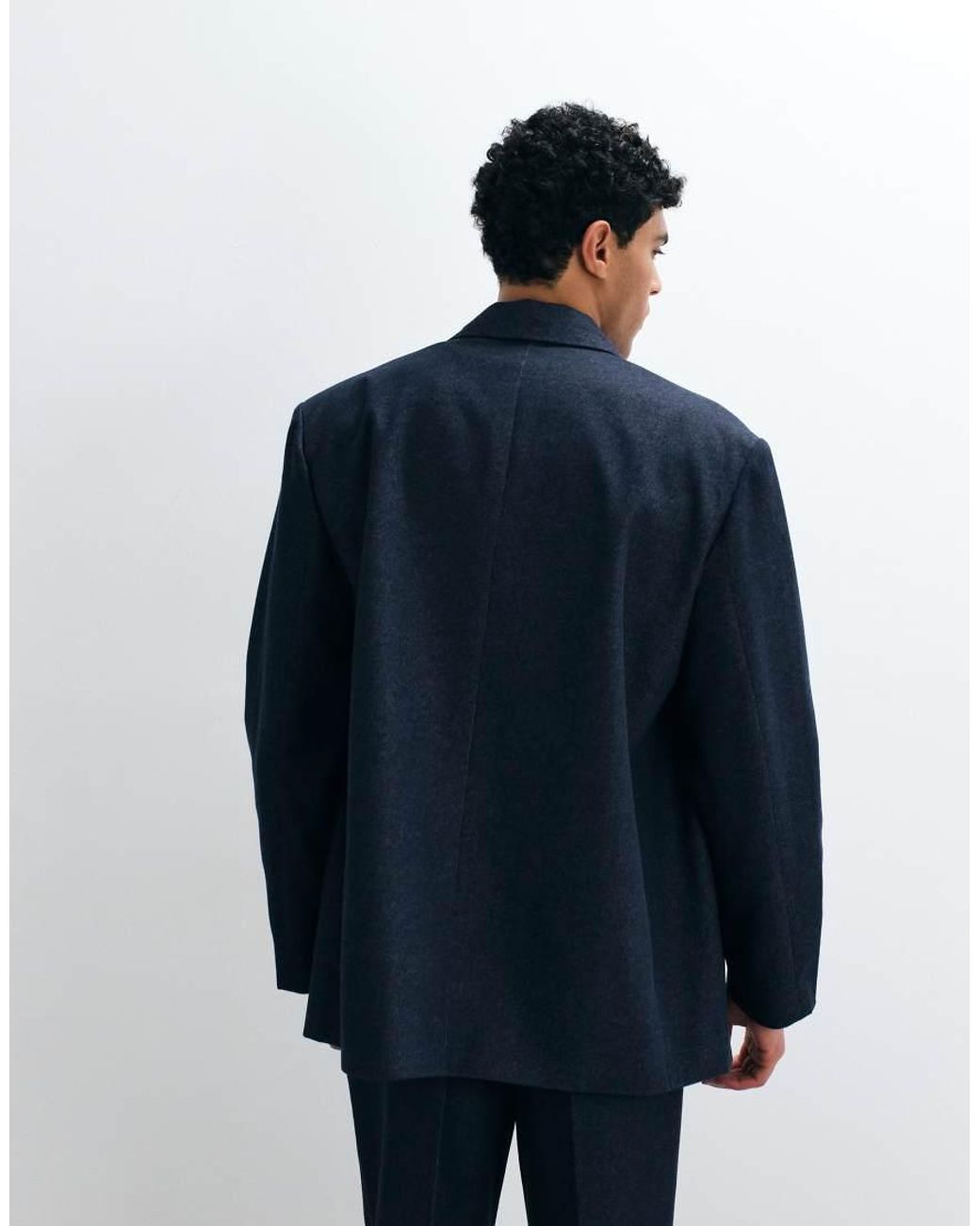 ASOS Blue Oversized Denim Look Suit Jacket for men