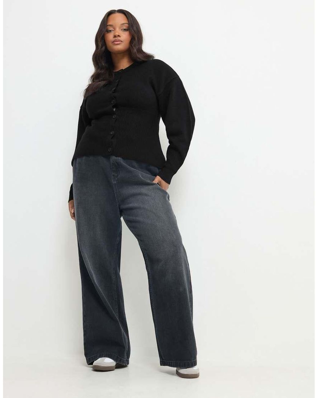 Yours Clothing Black Wide Hem Cardigan