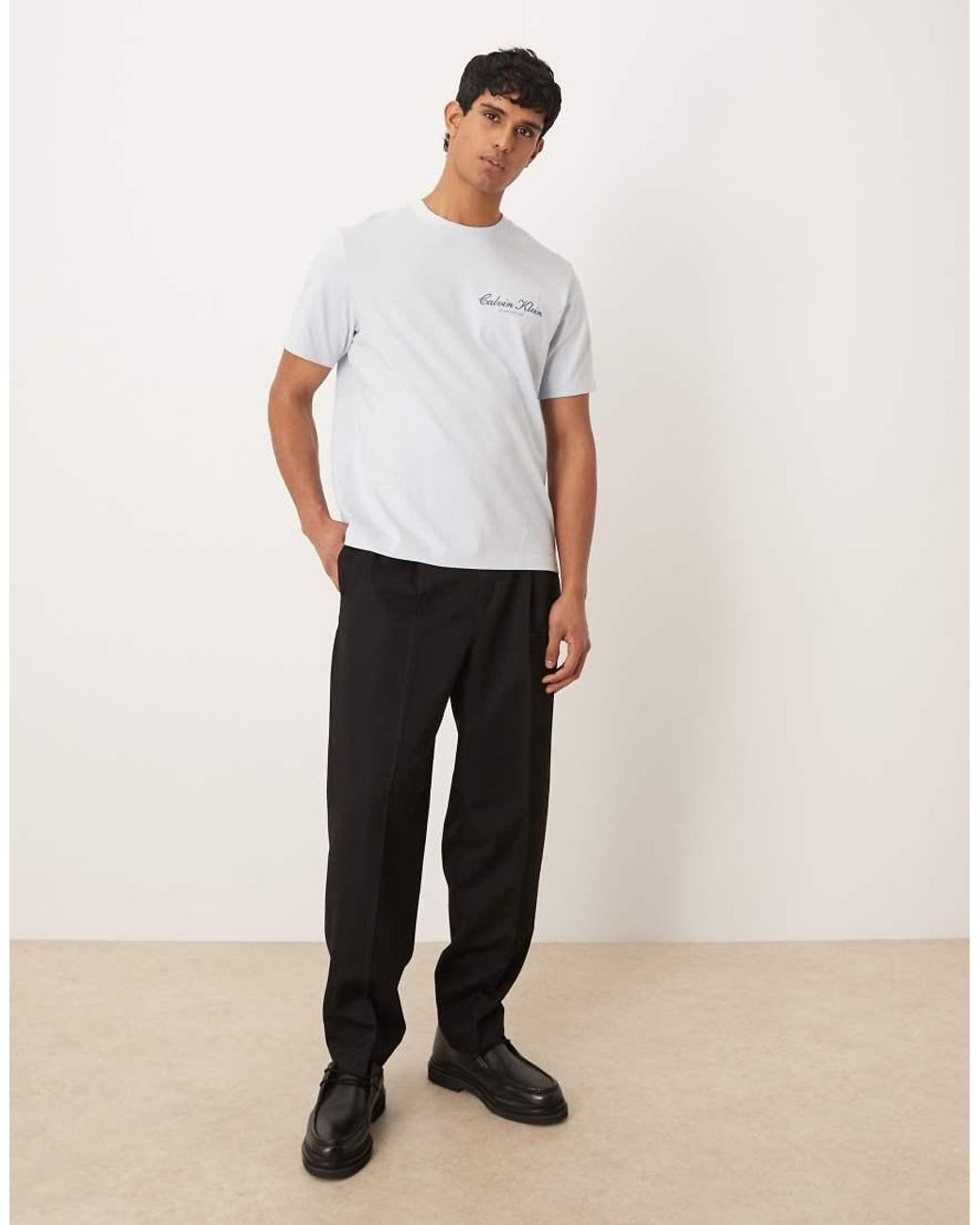 Calvin Klein White Script Graphic T-shirt for men