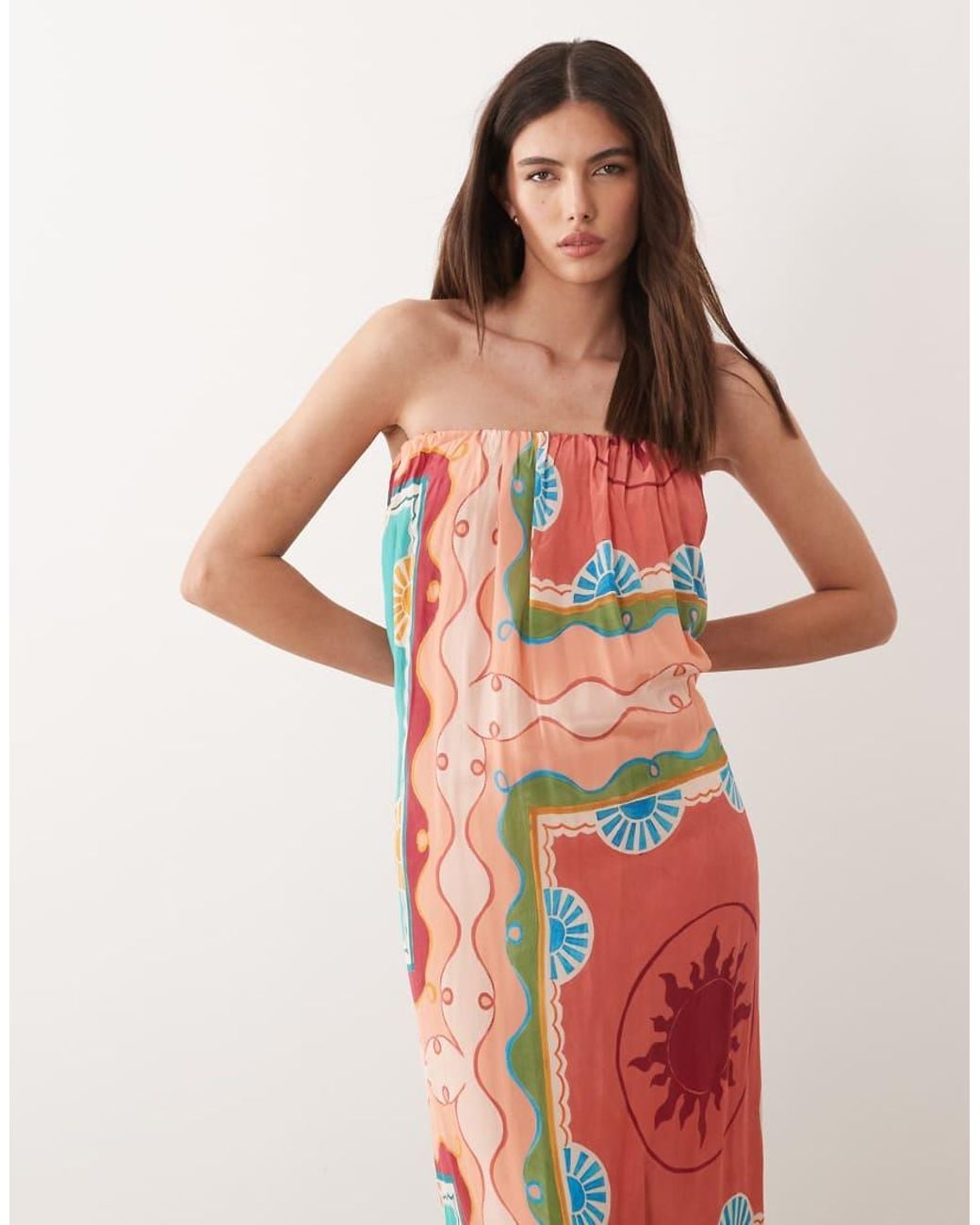 Nobody's Child White Myla Bandeau Pleat Detail Maxi Dress