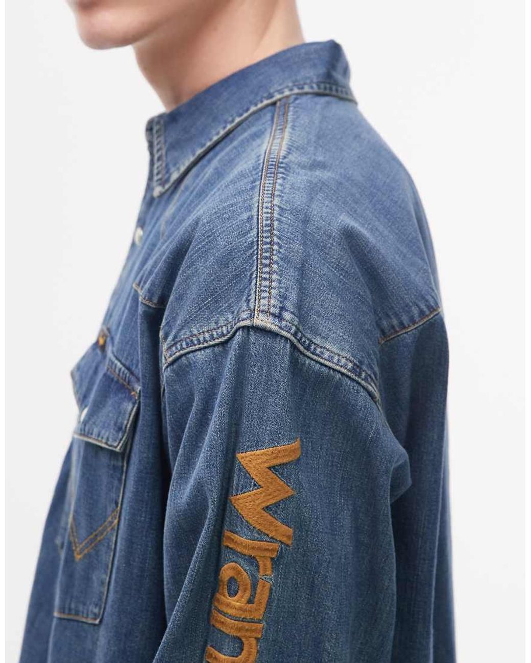 Wrangler Blue Western Shirt for men