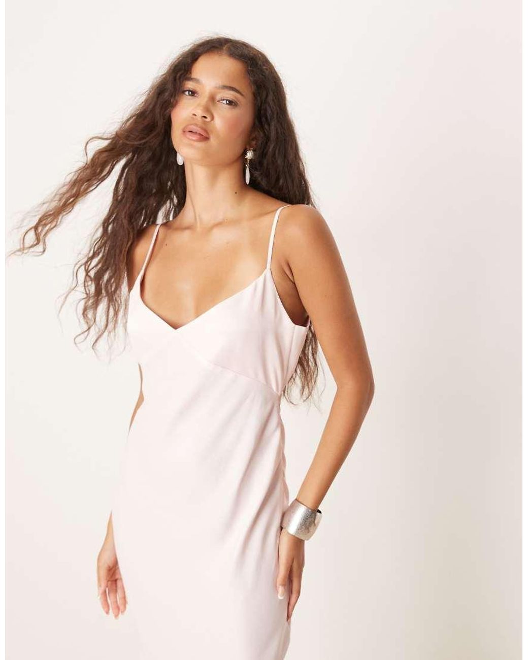 ASOS Pink Satin Tie Back Maxi Dress
