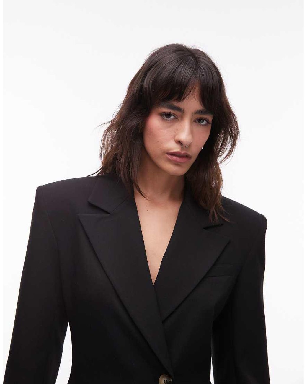 ASOS Black Cinch High Break Point Blazer