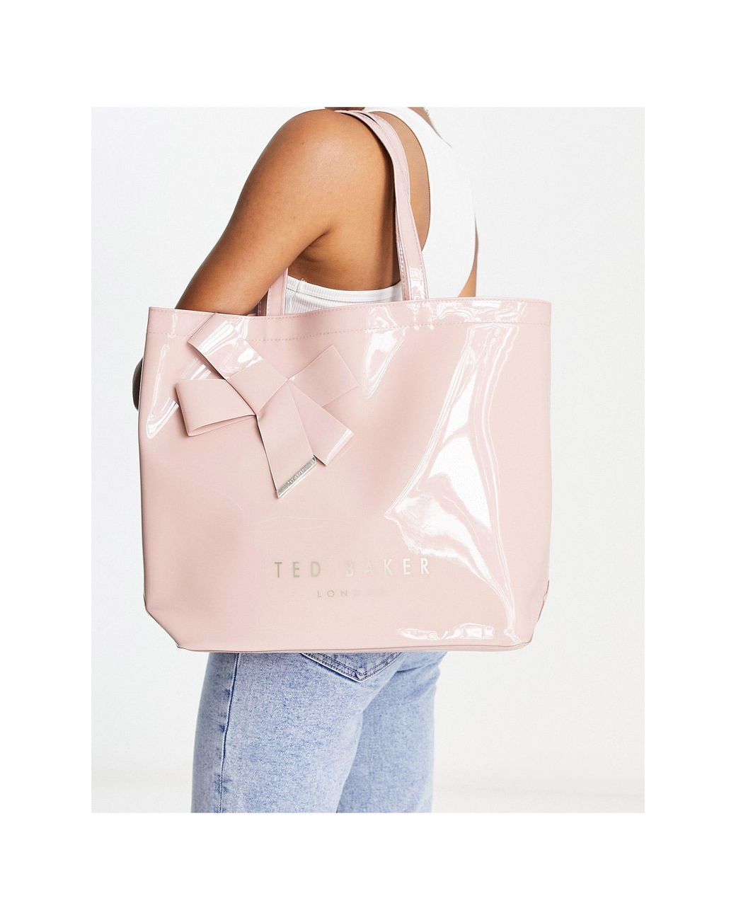 【TED BAKER】Nicon Knot Bow Icon ビニール トートバッグ L NICON Knot Bow Large Icon | Yiannakou