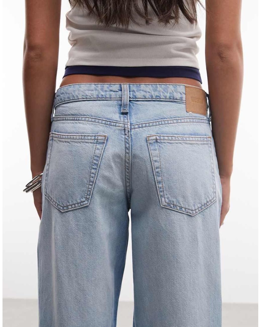 Weekday Blue Ample Low Waist Baggy Fit Jeans
