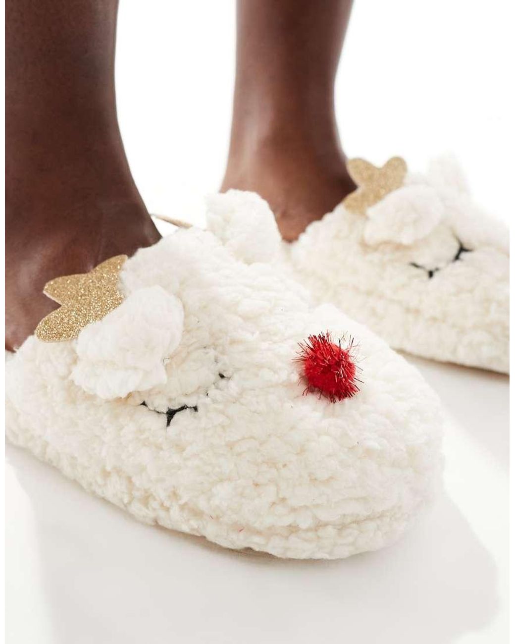 SEQWL Rendier Instap-Pantoffels in het White