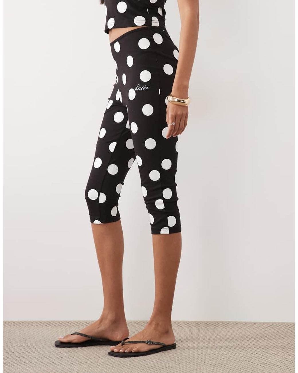 Kaiia White Exclusive Cotton Rich Capri Trousers Co-ord