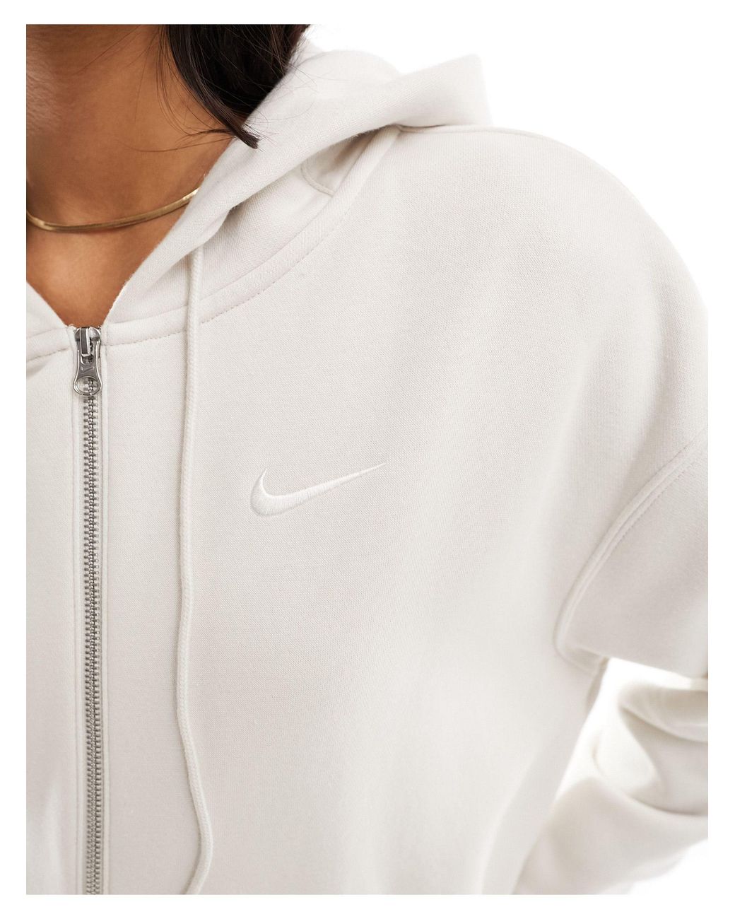 Womens white nike cheap zip up hoodie