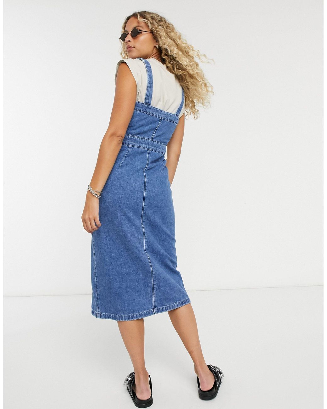 AllSaints Elsie Denim Button Front Midi 