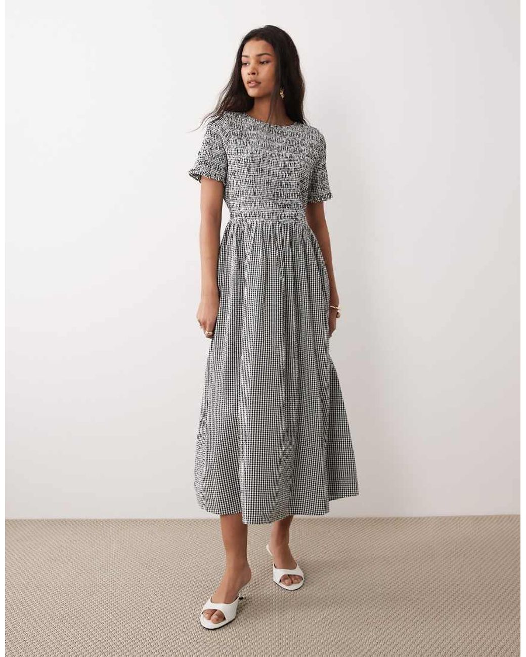 Nobody's Child Gray Leah Midi Dress