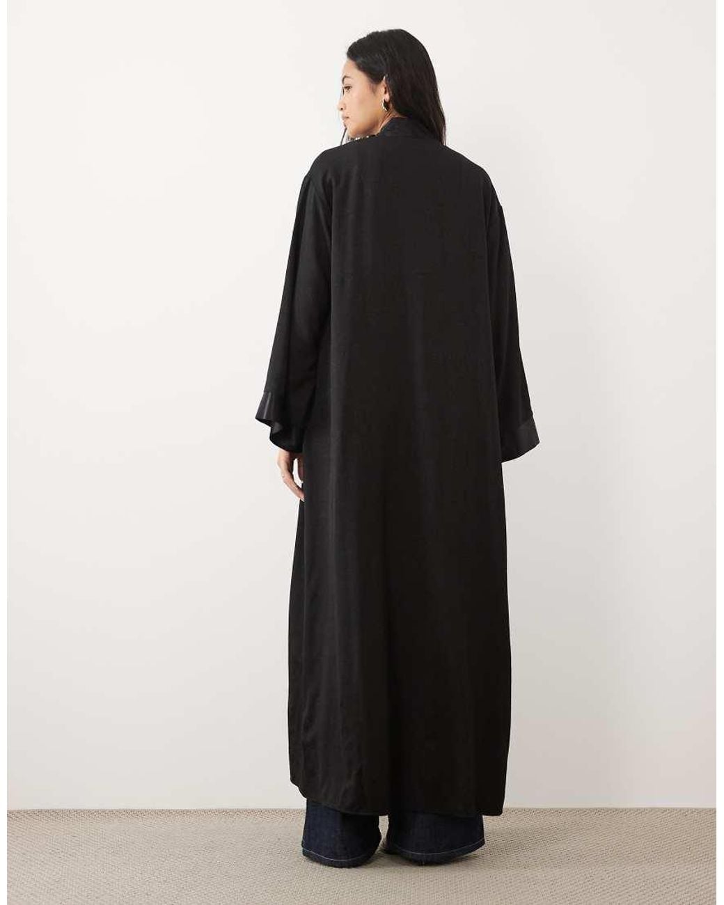 ASOS Blue Jacquard Oversized Maxi Kimono