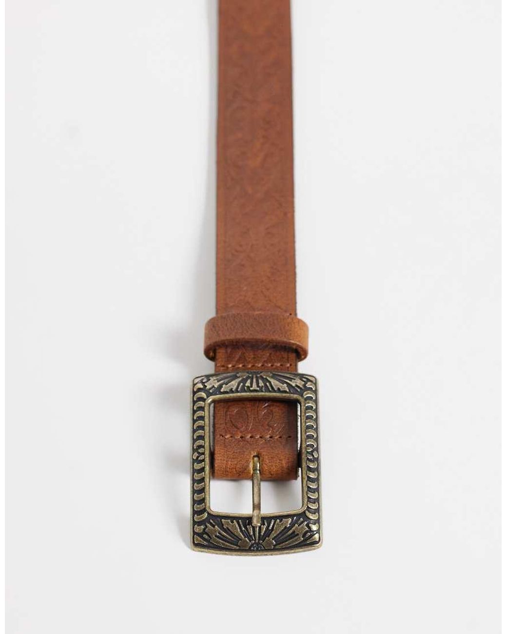 ASOS Blue Waist And Hip Belt With Antique Western