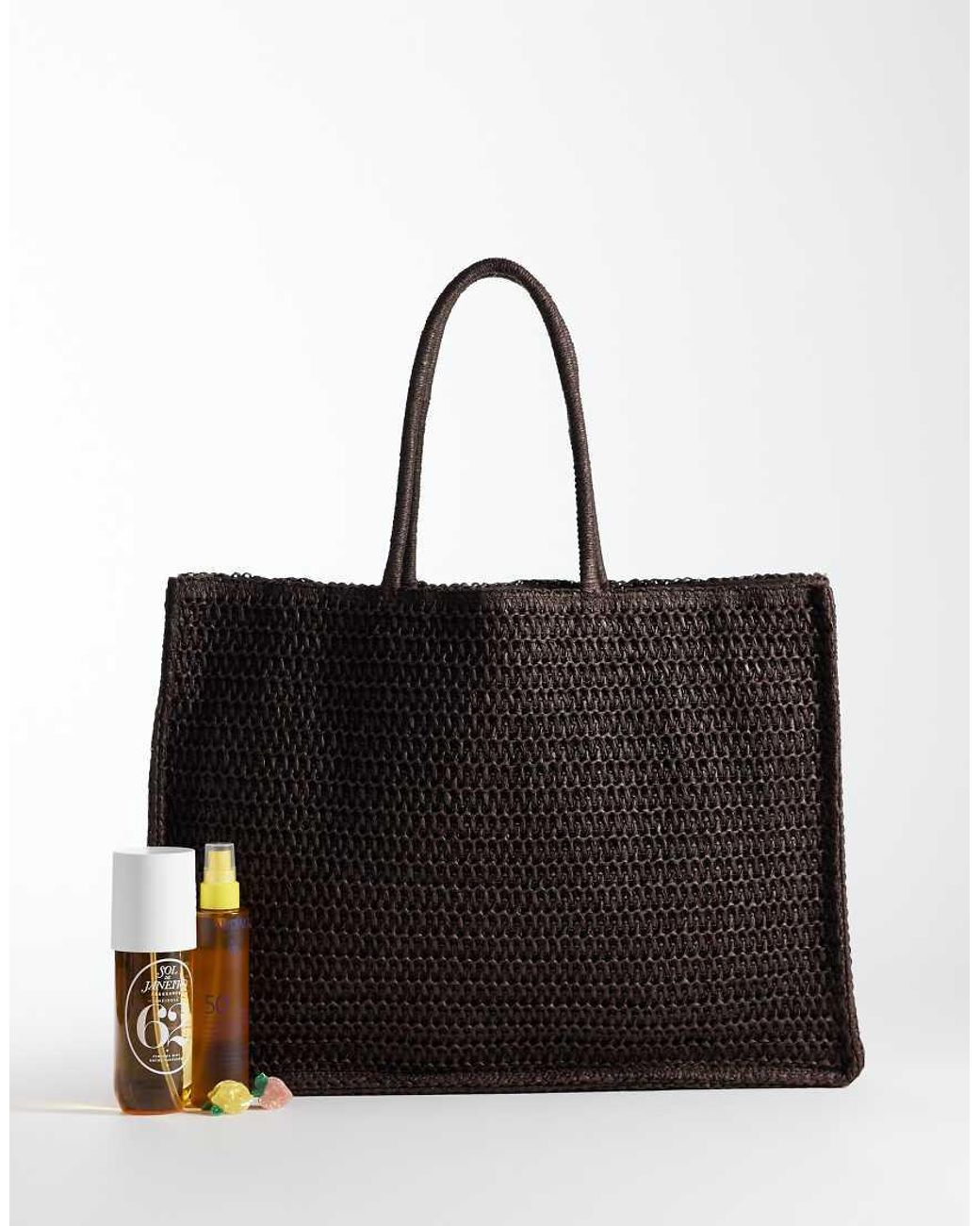 Mango Black Woven Shoulder Bag