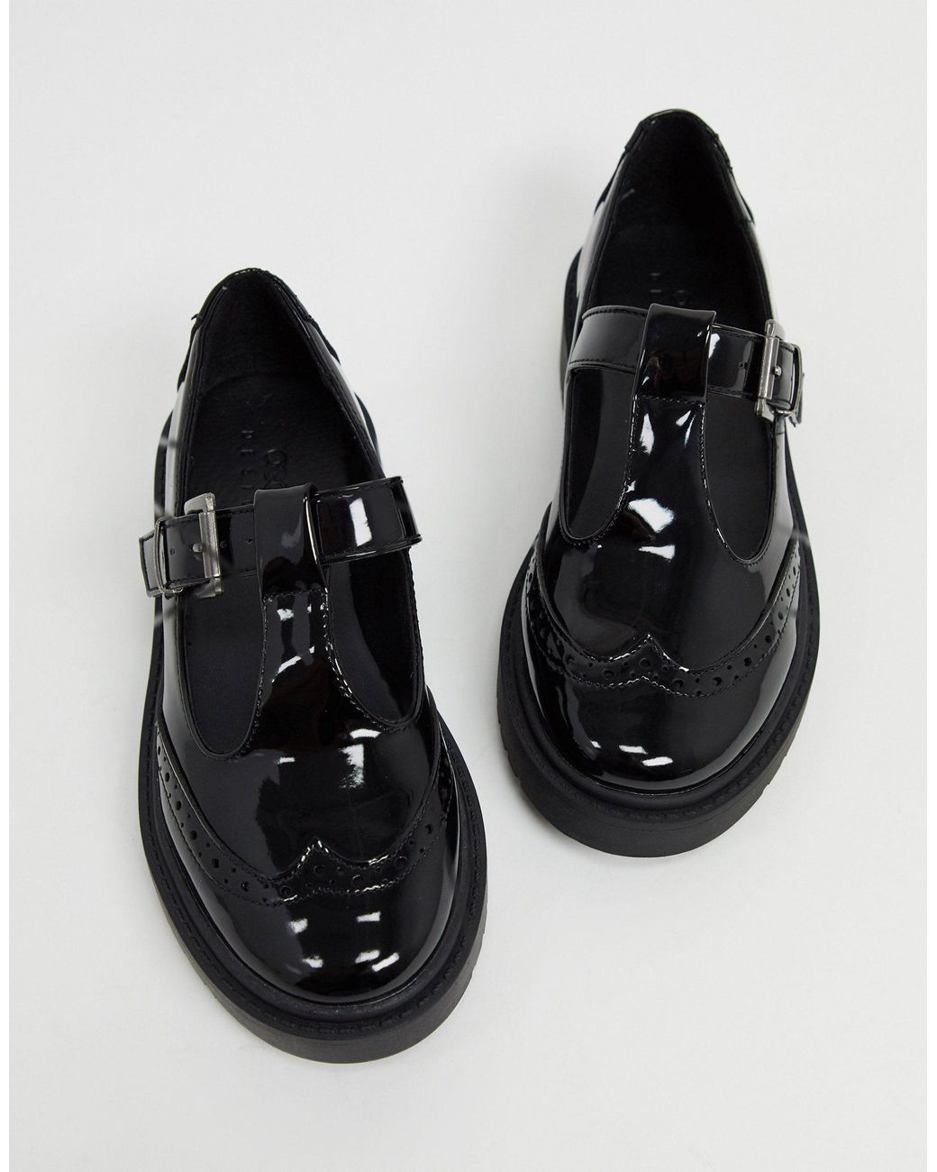 ASOS Maisie Chunky Mary Jane Flat Shoes in Black | Lyst