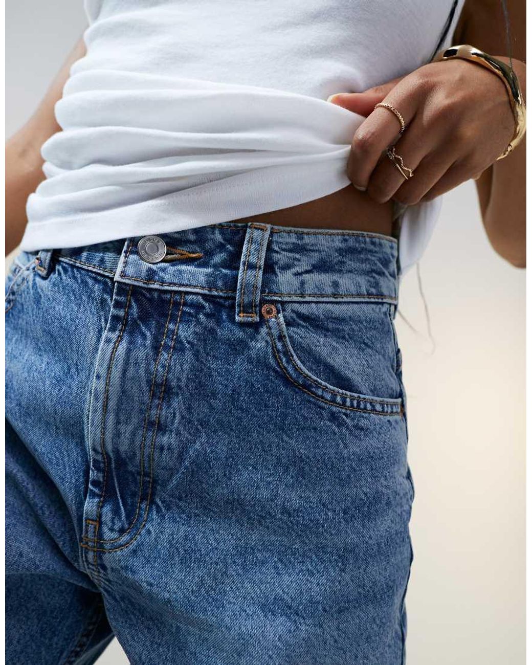 ASOS Blue Denim Bermuda Short On Midwash