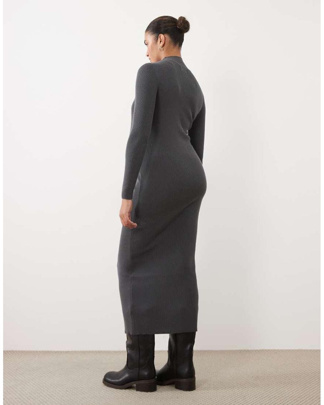 ASOS Black Asos Design Maternity Funnel Neck Midaxi Dress