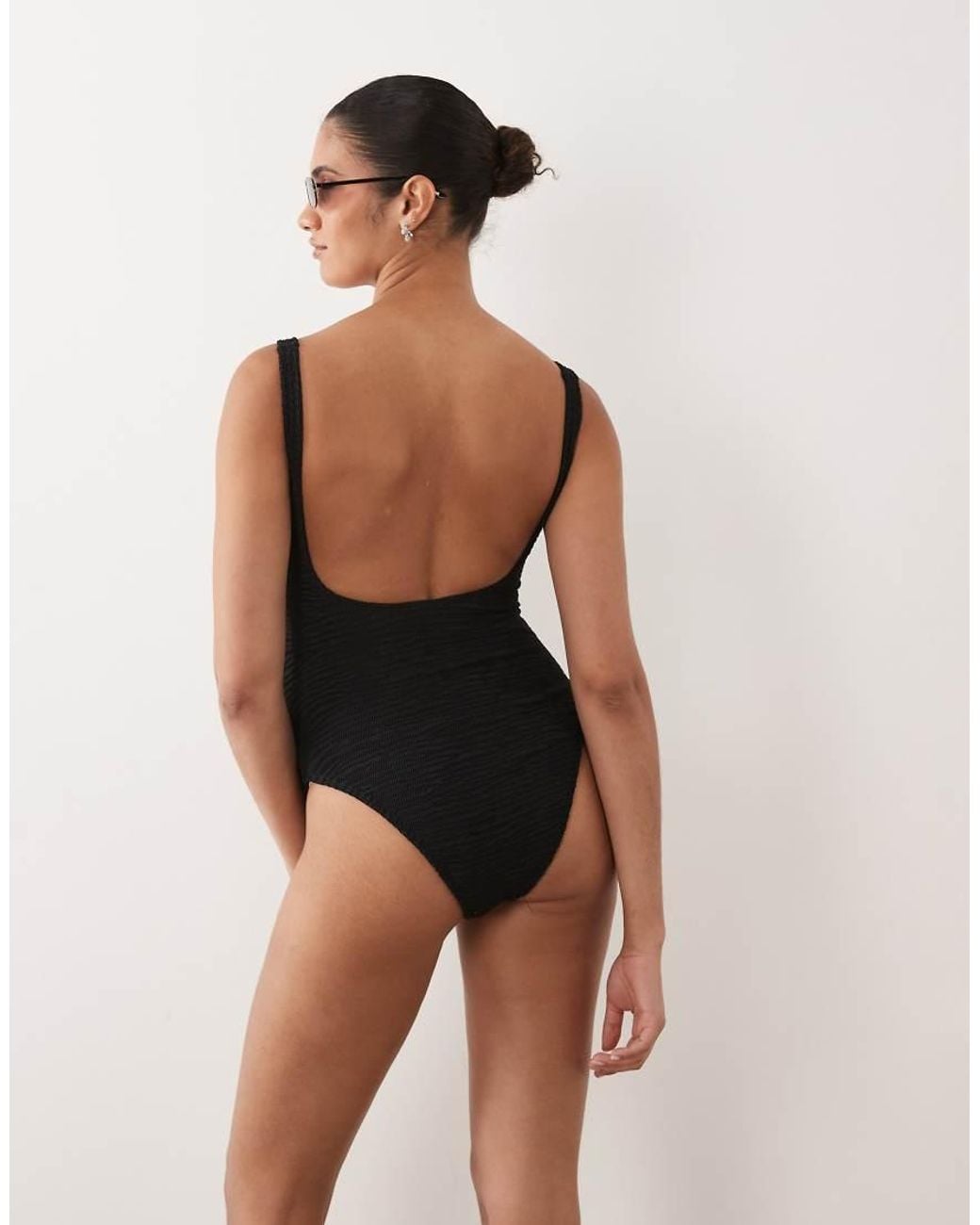 ASOS Brown Asos Design Maternity Oceana Scoop Neck Swimsuit