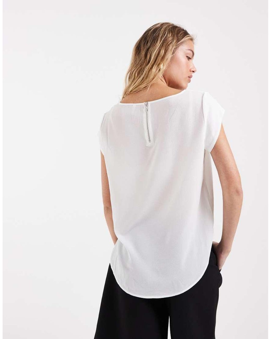 ONLY White Zip Back Blouse