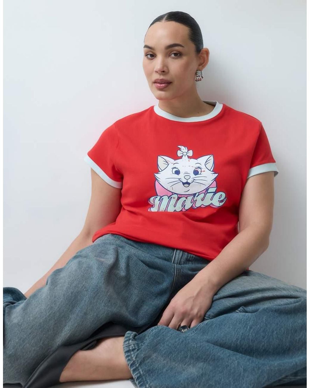 ASOS Red Asos Design Disney Curve Ringer Baby Tee With Marie