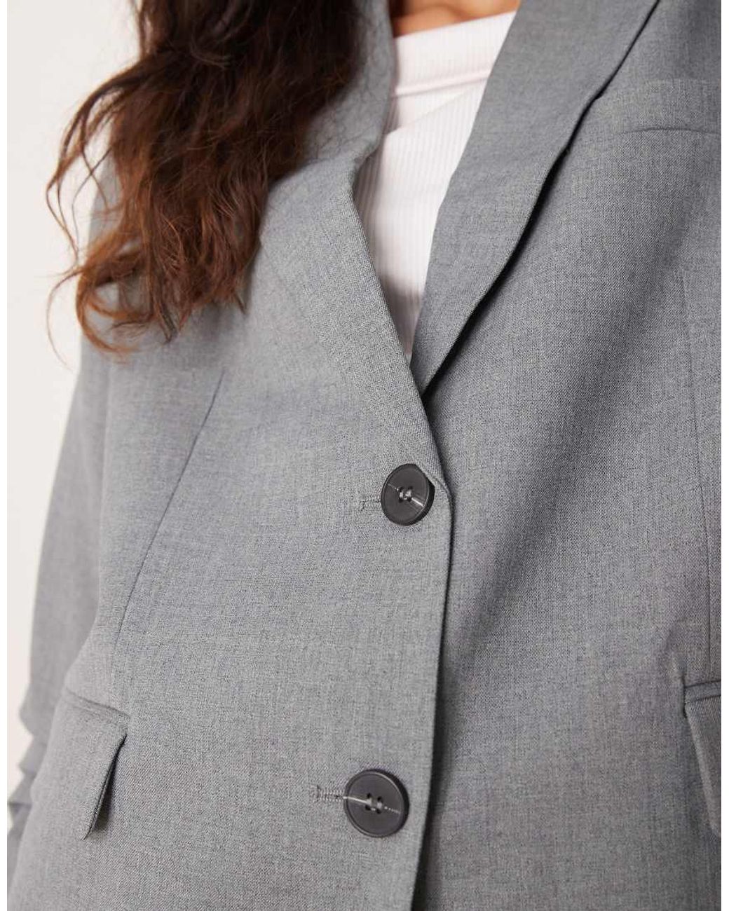 Y.A.S Gray Oversized Ruched Sleeve Detail Blazer Co-Ord