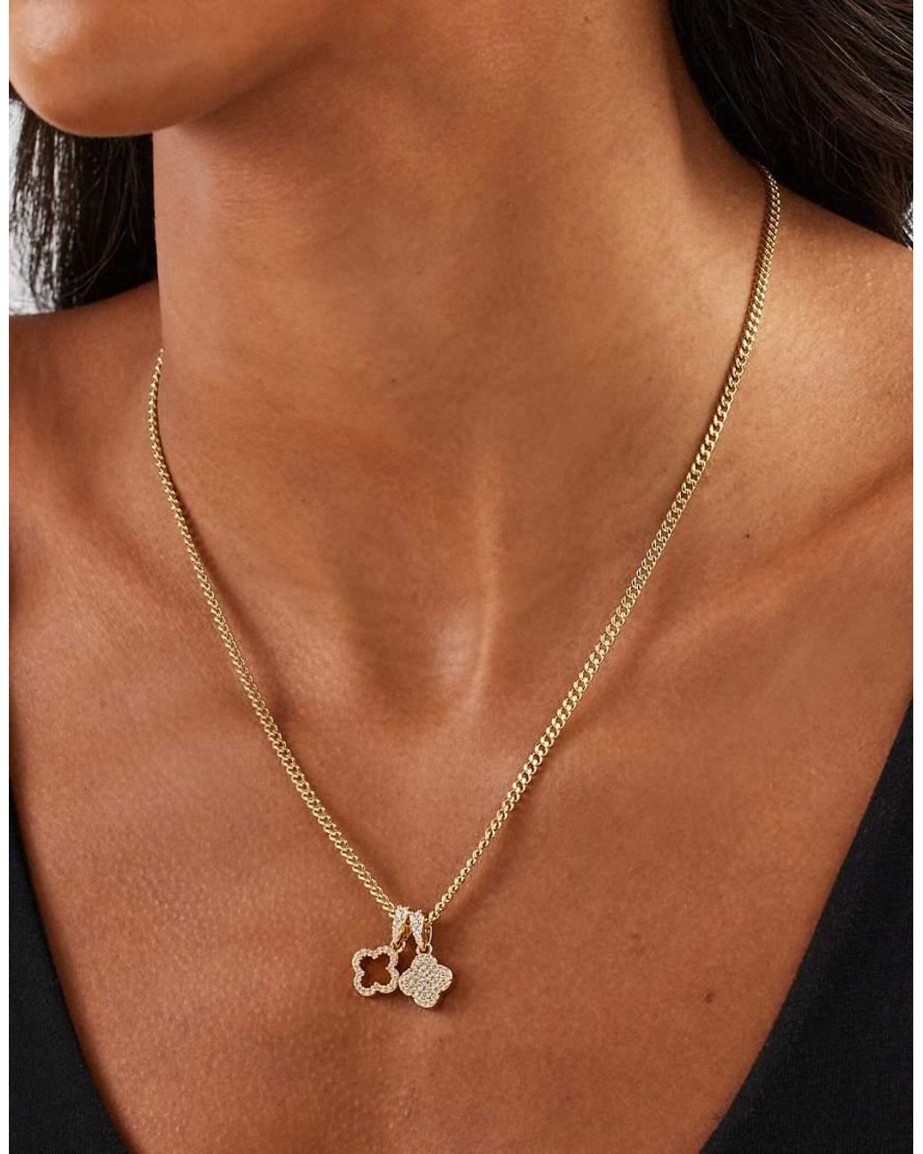 CERNUCCI Metallic Iced Double Motif Cuban 10Mm Necklace