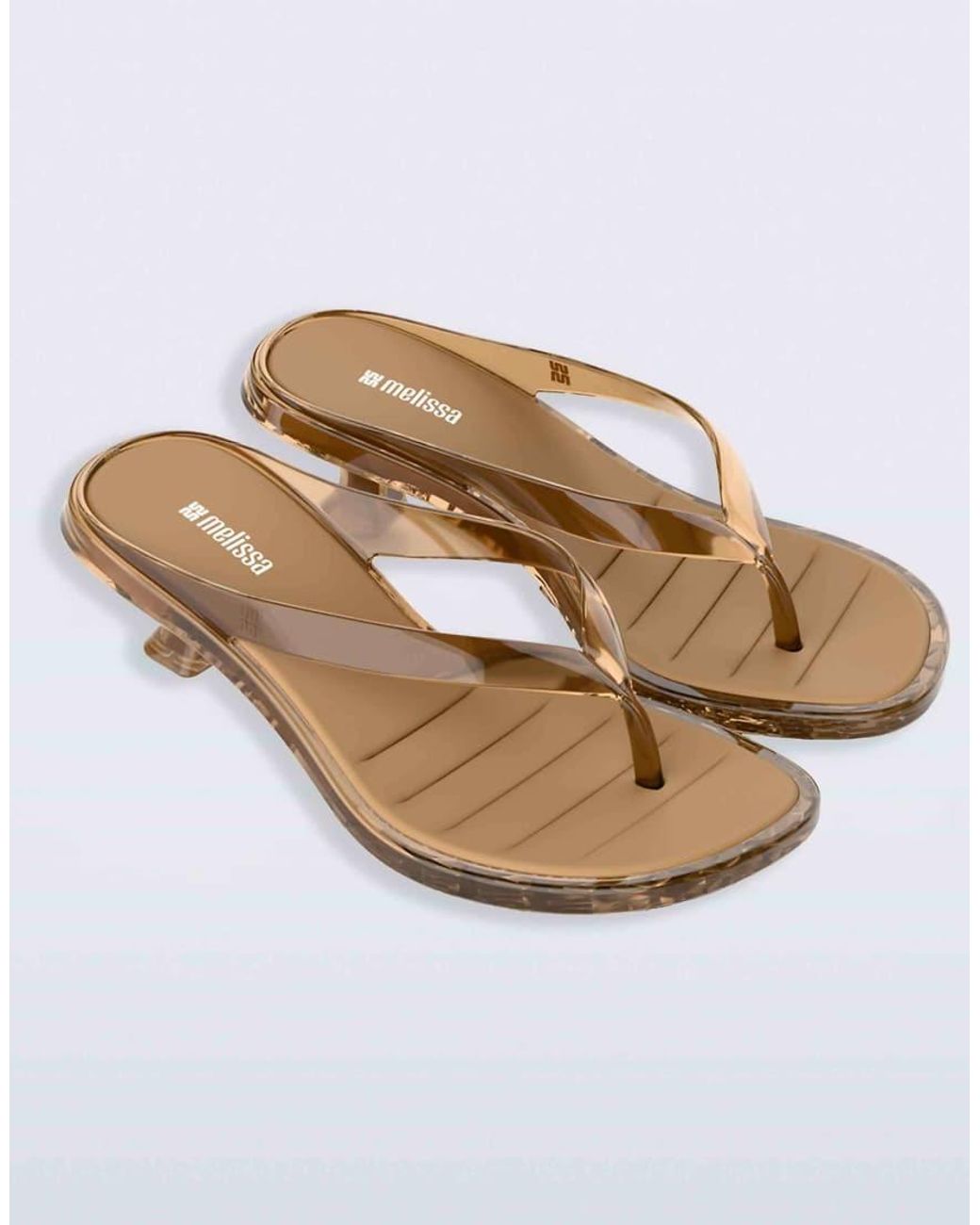 Melissa White Thong Kitten Heel Sandals