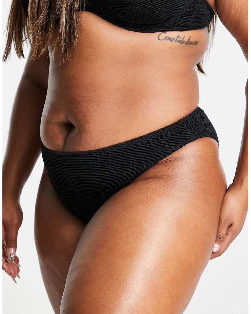 Ivory Rose Black Plus Hipster Bikini Brief