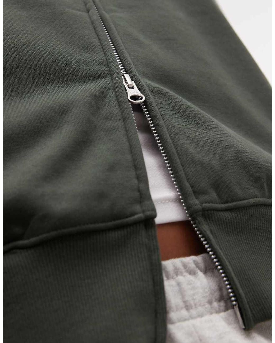 Collusion Gray Zip Through Boxy Hoodie
