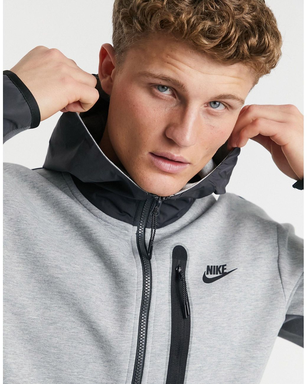 Nike – tech – fleece-kapuzenjacke in Grau für Herren | Lyst DE