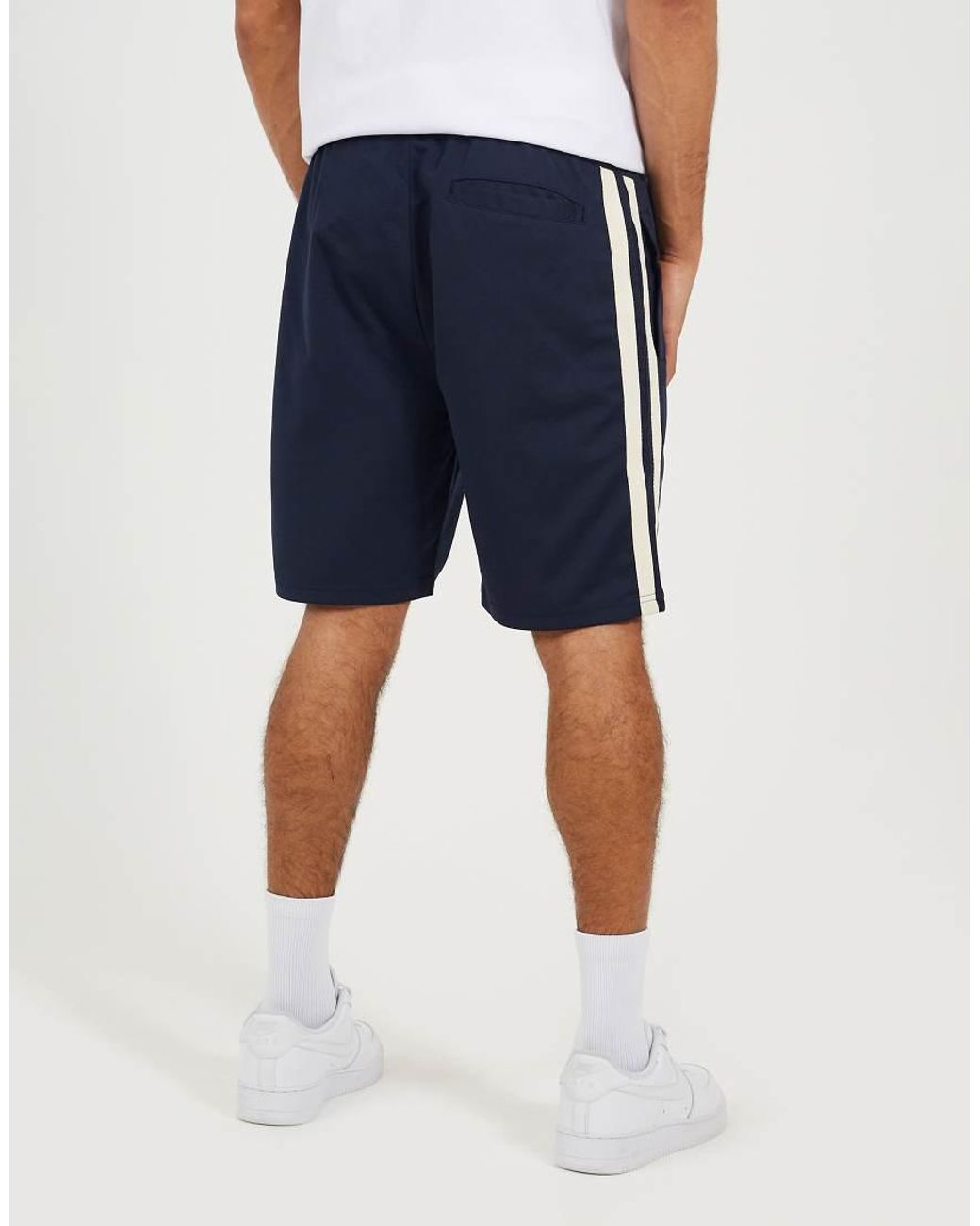 Brave Soul Blue Double Side Stripe Jersey Shorts for men