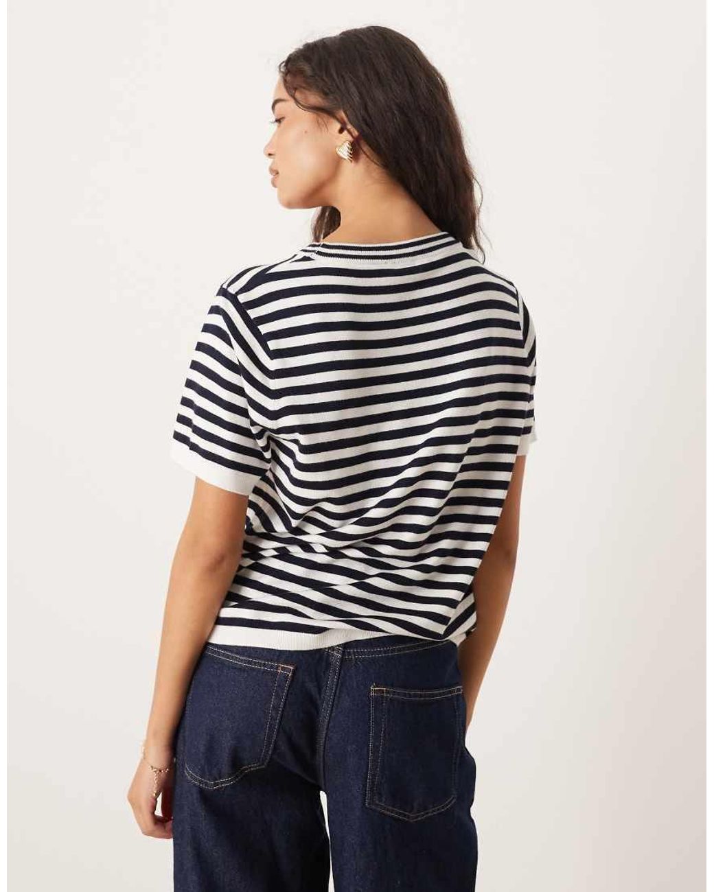 Mango Blue Short Sleeve Knit T-shirt