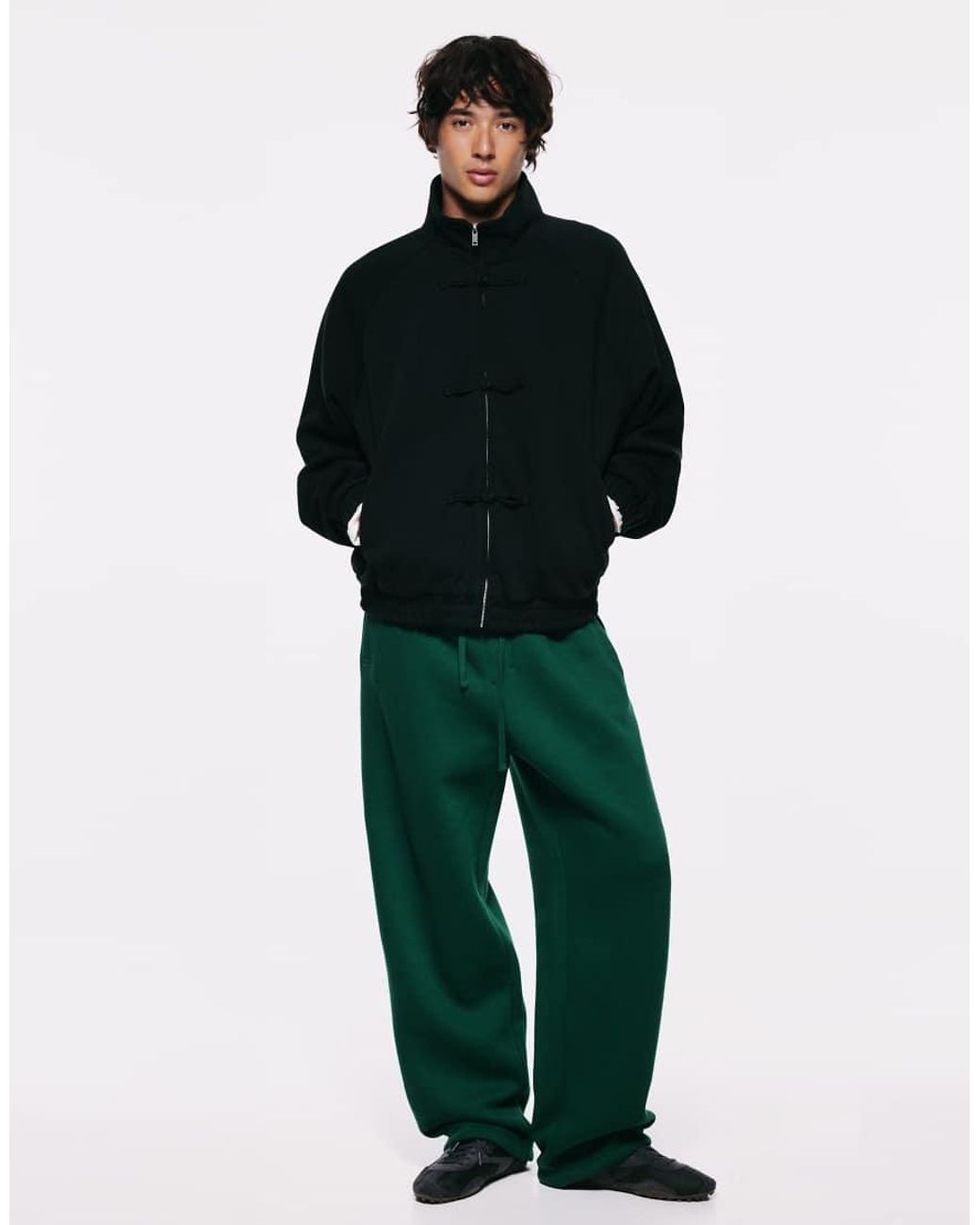 Pull&Bear Baggy Joggingbroek in het Green voor heren