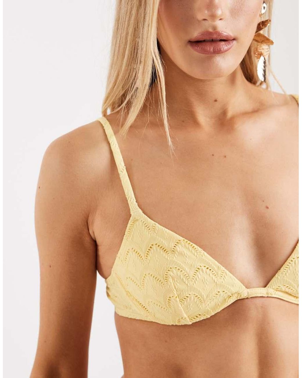 Lindex Natural Broderie Underwire Bikini Top