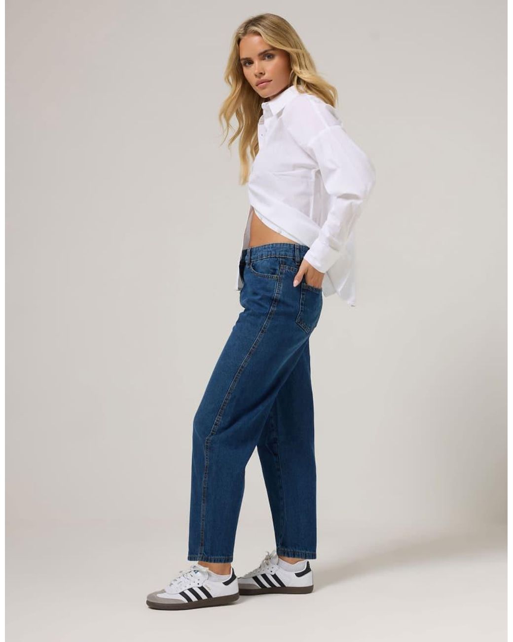 PixieGirl Blue Petite Barrel Leg Jeans