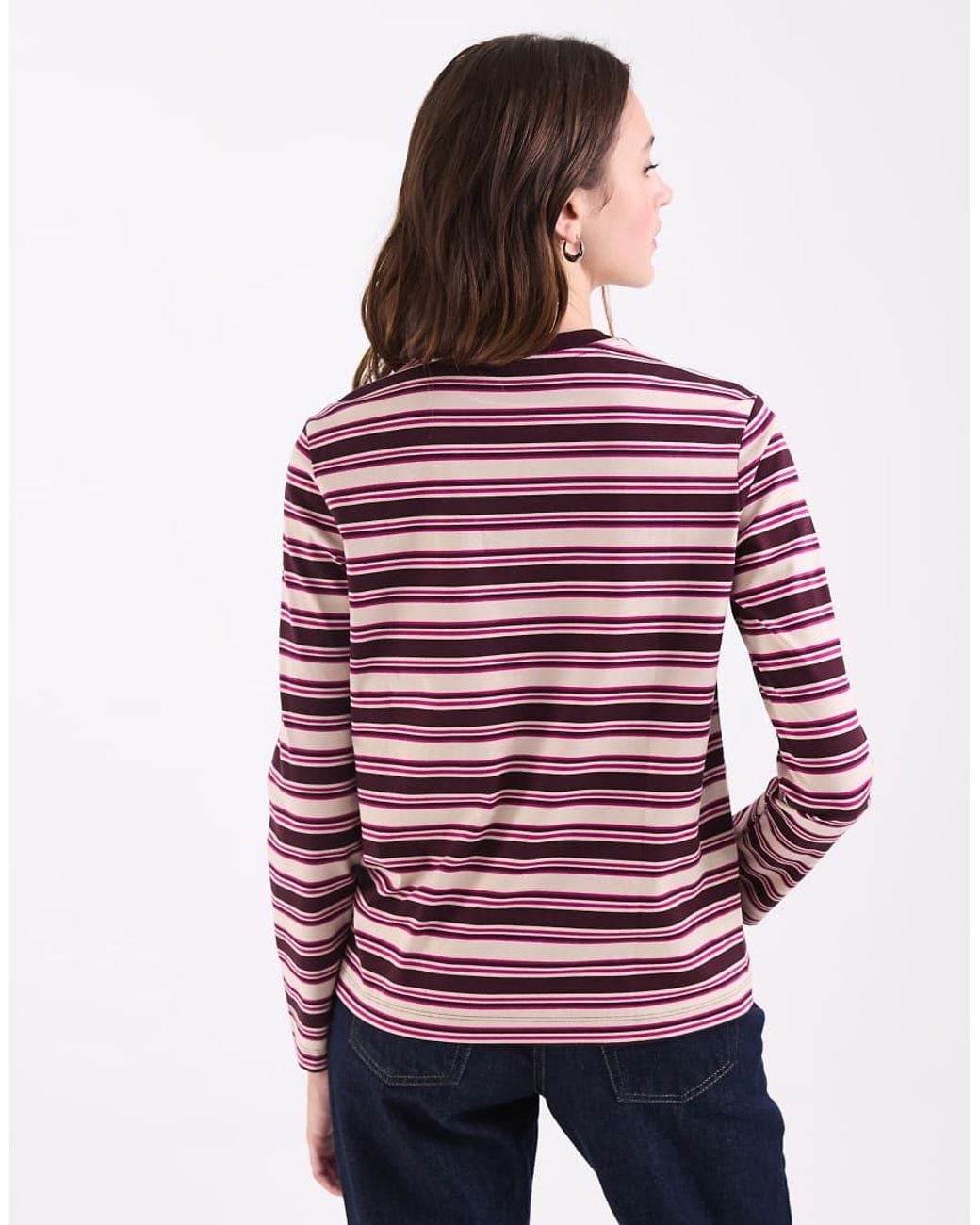 Lacoste Red Stripe Long Sleeve Jersey T-Shirt