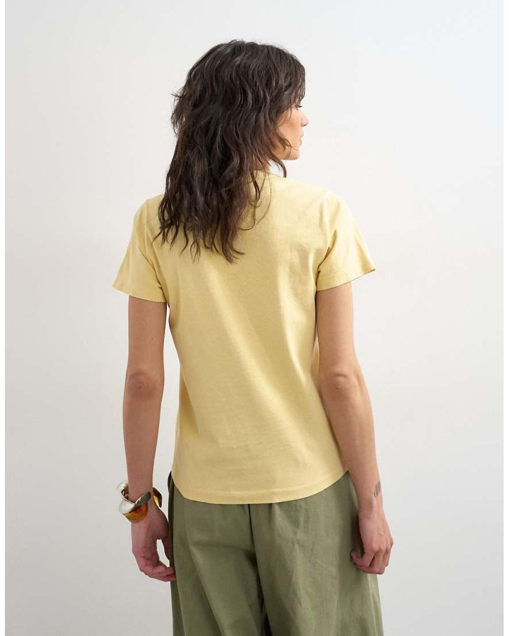 TOPSHOP Yellow 'the Good Life' Graphic Classic Tee