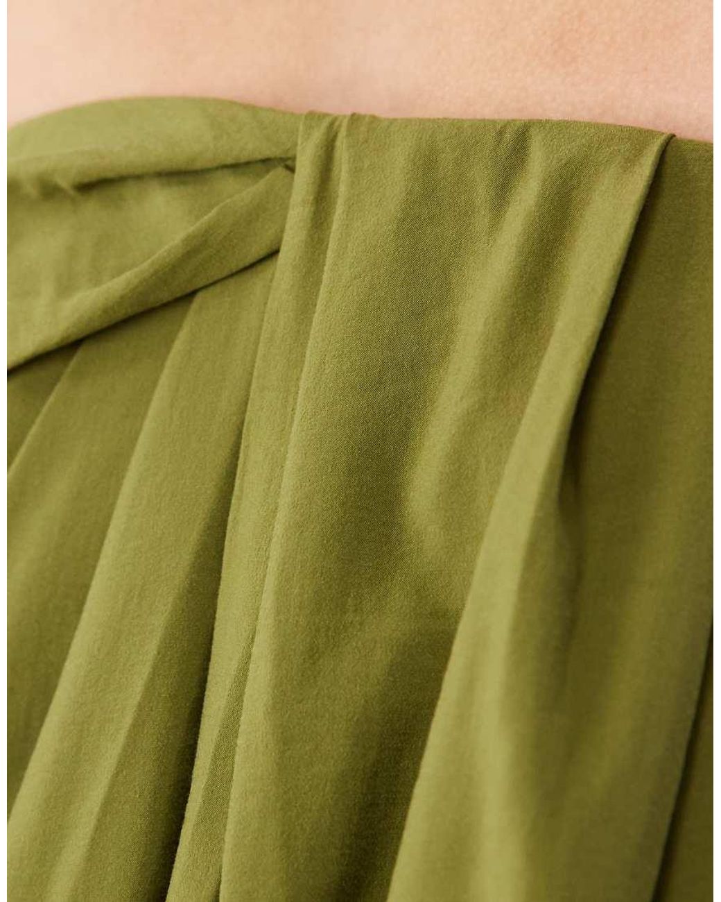 ASOS Green Draped Strapless Maxi Dress