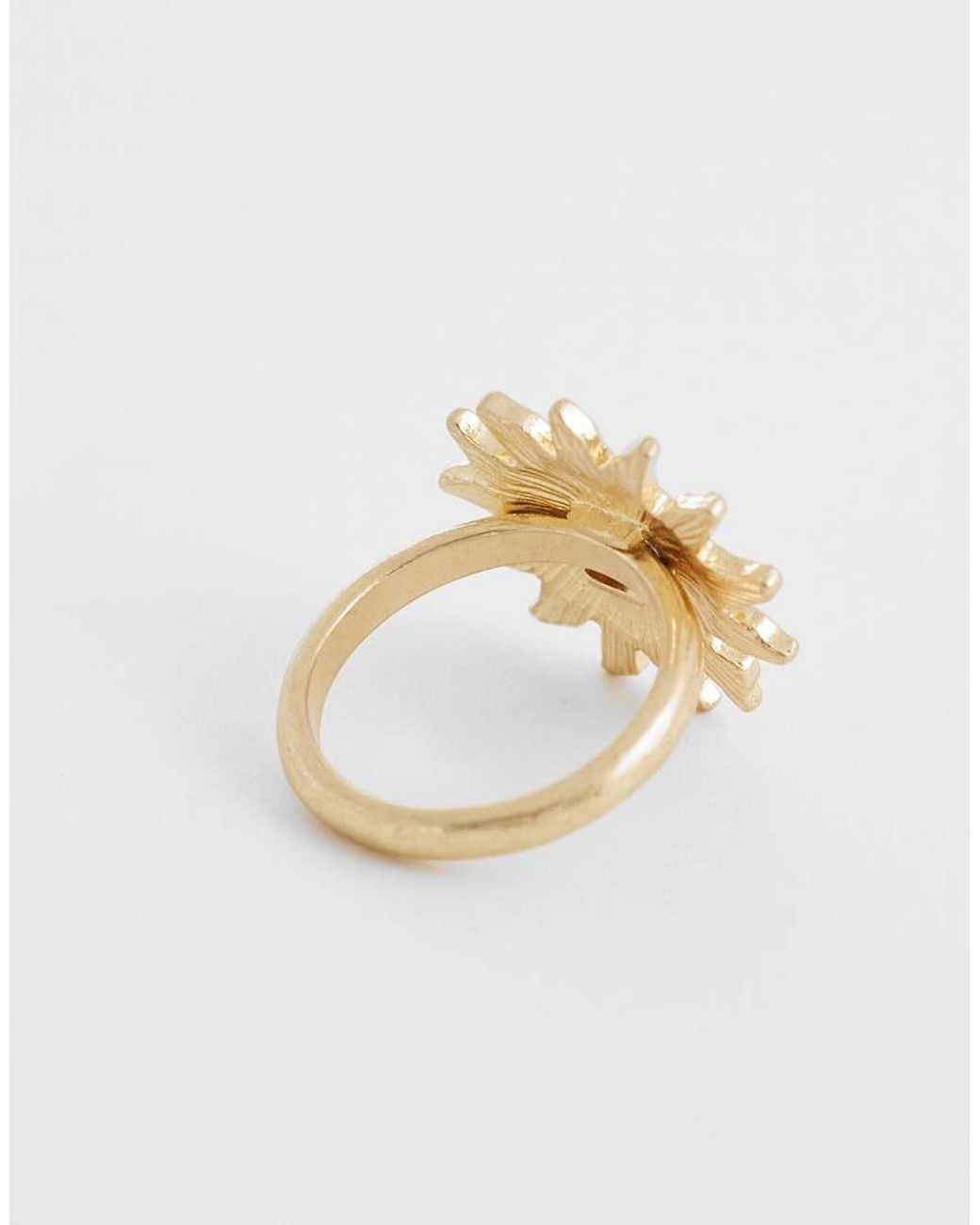 ASOS Metallic Asos Design Curve Ring With Sun Design
