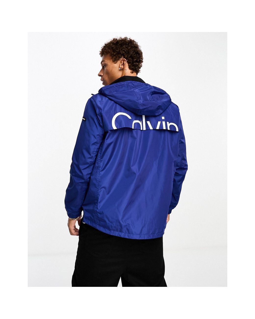 Calvin klein men's ripstop hooded windbreaker hotsell