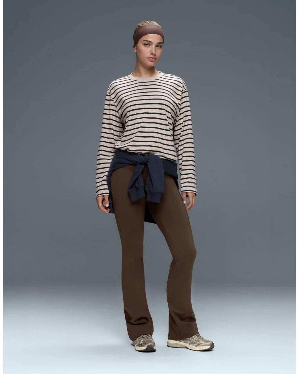 Oysho White High-Rise Comfortlux Flare Trousers