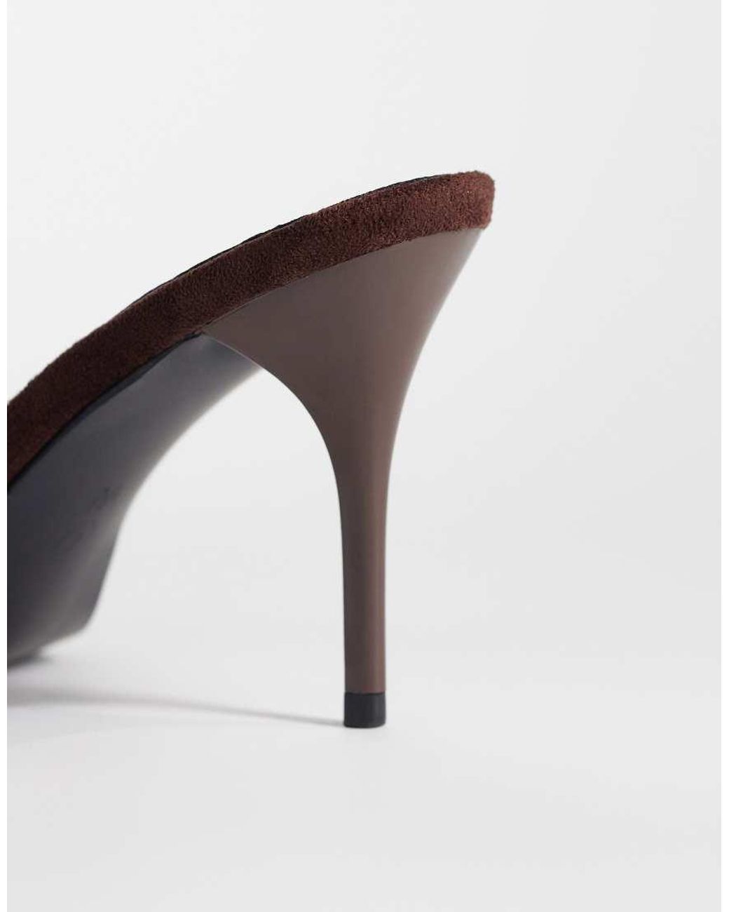 Public Desire Brown Kourtney Heeled Mule Sandals