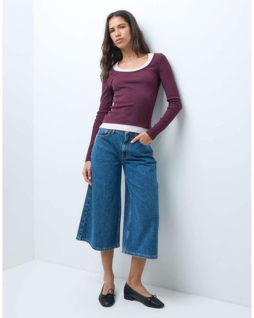 ASOS Purple Faux Double Layer Long Sleeve